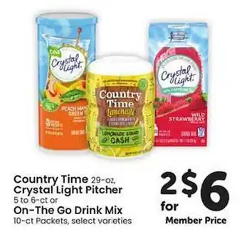 Safeway Country time, crystal light pitcher or on-the-go drink mix offer