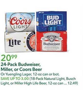 Publix 24-pack budweiser, miller, or coors beer offer