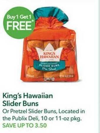 Publix King's hawaiian slider buns offer