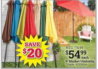 Ace Hardware 9' market umbrella offer