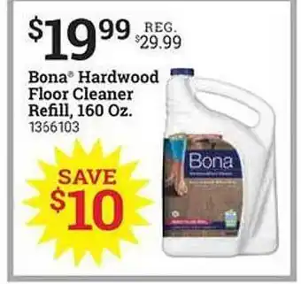 Ace Hardware Bona hardwood floor cleaner refill 160 oz offer