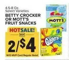 Food Lion Betty crocker or mott's fruit snacks offer