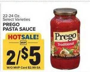Food Lion Prego pasta sauce offer