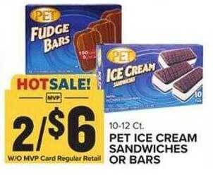 Food Lion Pet ice cream sandwiches or bars offer