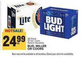 Food Lion Bud, miller or coors offer