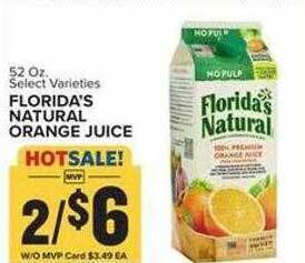 Food Lion Florida's natural orange juice offer