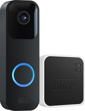 Best Buy Blink - video doorbell + sync module 2 - wired or wire free, two way audio, hd video and alexa enabled - black offer