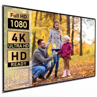 Walmart Wewatch portable projector screen 120 inch, anti-crease 3.0 gain 16:9 4k 3d hd silver outdoor foldable movie screen for home offer
