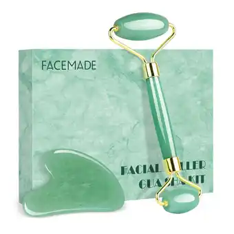 Walmart Facemade jade roller and gua sha set, guasha massage tool for face, eyes, neck skin care offer