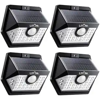 Walmart Litom solar lamps exterior with motion sensor, ip65 pack of 4 offer