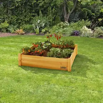 Walmart Expert gardener ground wood outdoor garden bed -natural, 4 ft l x 4 ft w x 11 in h offer