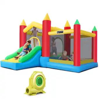 Walmart Kimbosmart inflatable bounce house with blower, jumping castle slide bouncer for kids, 10x9.2x7.2 ft offer