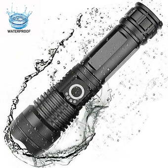 Walmart Ficcug rechargeable led flashlight 90000 lumens powerful zoom torch with battery for outdoor camping offer