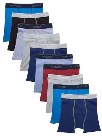 Walmart Hanes boys underwear, 10 pack tagless comfortflex waistband boxer brief sizes s-xl offer