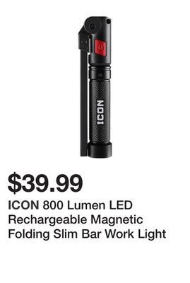 Harbor Freight Tools 800 lumen led rechargeable magnetic folding slim bar work light offer