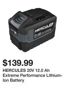 Harbor Freight Tools 20v 12.0 ah extreme performance lithium-ion battery offer