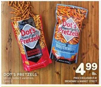 Albertsons Dot's pretzels offer