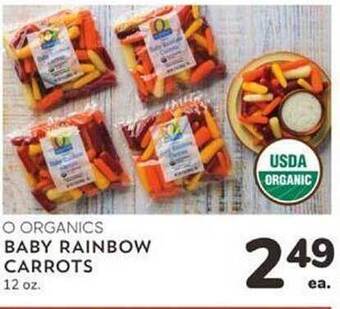 Albertsons O organics baby rainbow carrots offer