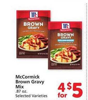 Safeway Mccormick brown gravy mix offer