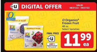 Safeway O organics frozen fruit offer