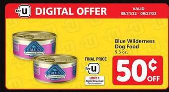 Safeway Blue wilderness dog food offer