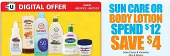 Safeway Sun care or body lotion offer