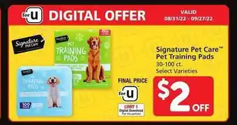 Safeway Signature pet care pet training pads offer