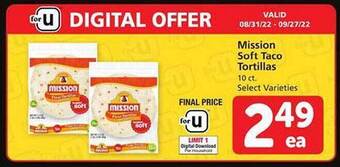 Safeway Mission soft taco tortillas offer