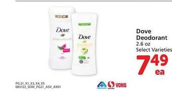 Safeway Dove deodorant offer
