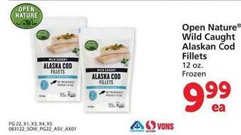 Safeway Open nature wild caught alaskan cod fillets offer
