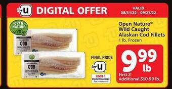 Safeway Open nature wild caught alaskan cod fillets offer