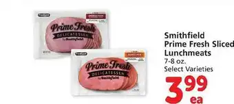 Safeway Smithfield prime fresh sliced lunchmeats offer