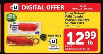 Safeway Open nature wild caught alaskan sockeye salmon fillet offer