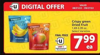 Safeway Crispy green dried fruit offer