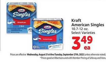 Safeway Kraft american singles offer