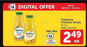 Safeway Tropicana premium drinks offer