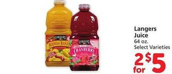 Safeway Langers juice offer