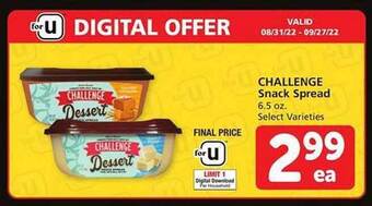Safeway Challenge snack spread offer