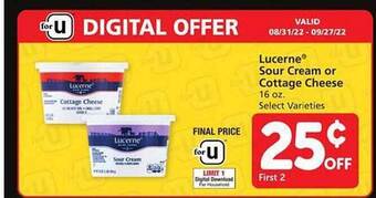 Safeway Lucerne sour cream or cottage cheese offer