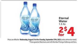 Safeway Eternal water offer