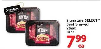 Vons Signature select beef shaved steak offer