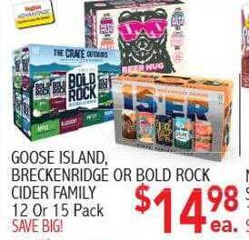 Ingles Markets Goose island breckenridge or bold rock cider family offer