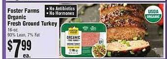 Rosauers Foster farms organic fresh ground turkey offer