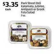 Aldi Park street deli kalamaia jubilee antipasti or greek feta salad offer
