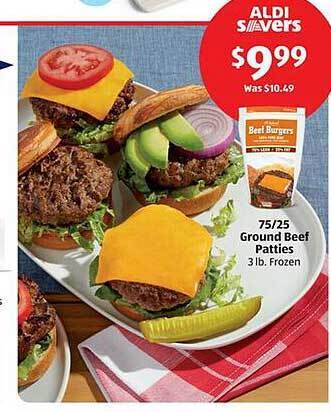 Aldi Ground beef patties offer
