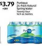 Aldi Puraqua 24-pack natural spring water offer
