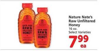 Vons Nature nate's raw unfiltered honey offer