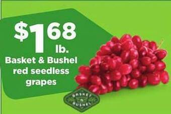 Hy-Vee Basket & bushel red seedless grapes offer