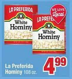 Jewel-Osco La preferida hominy offer