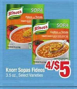 Jewel-Osco Knorr sopas fideos offer